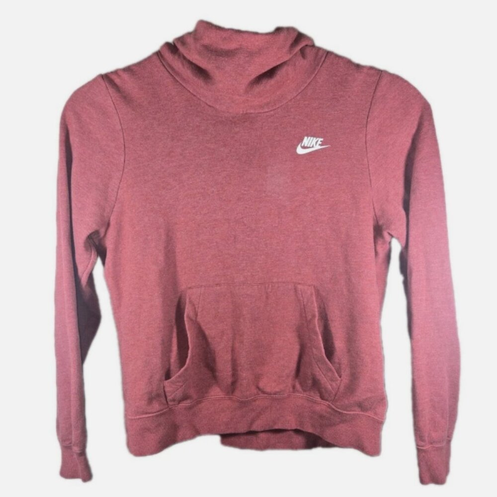 Nike Women's Red Hoodie Size Medium, High Neck Hooded Sweatshirt